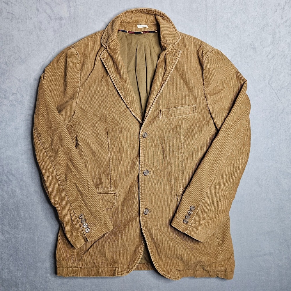 J Crew Jacket Mens Medium Brown Vintage Cord Corduroy 3 Button Blazer Y2K